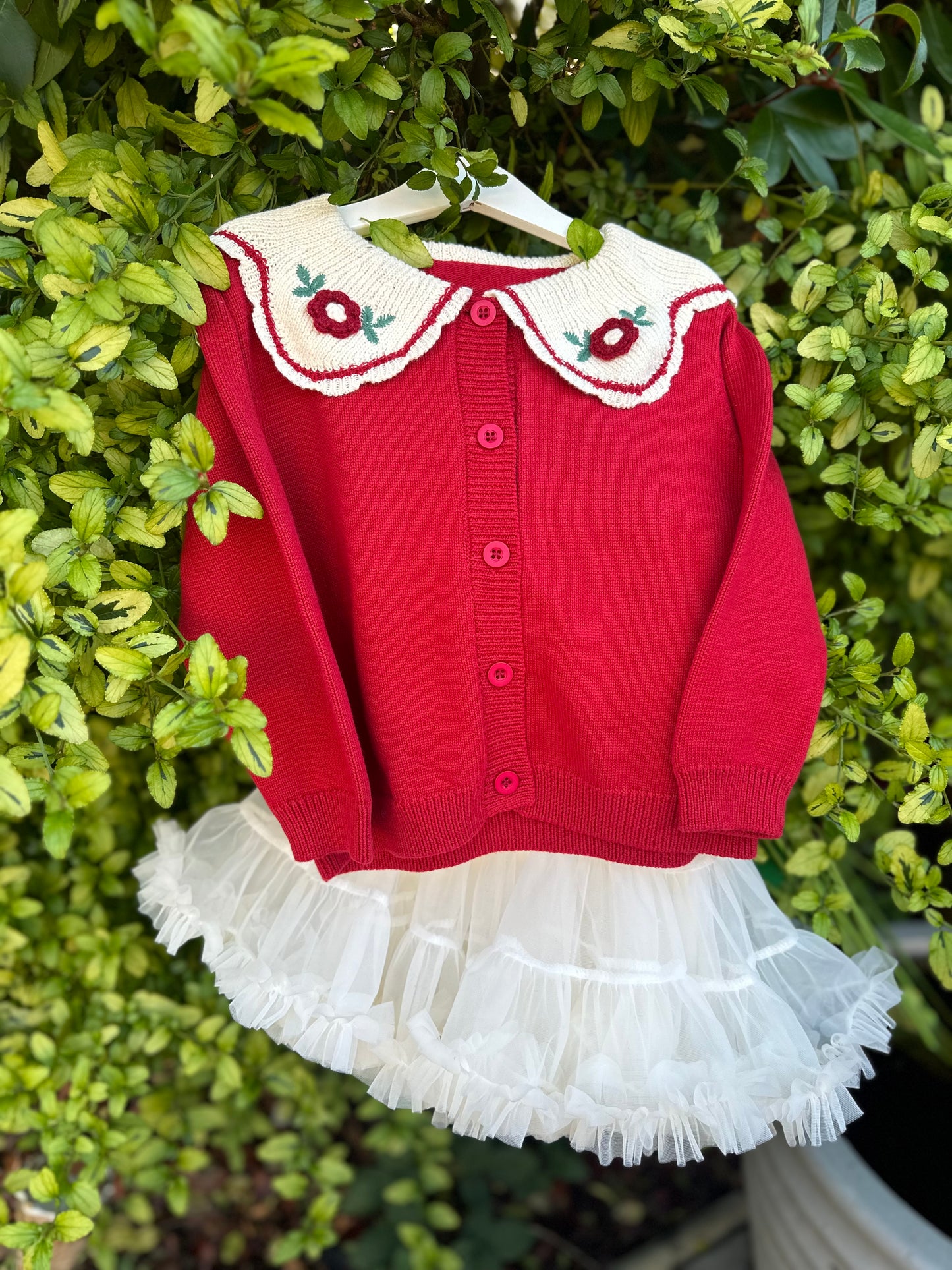 Flower Lapel Cardigan