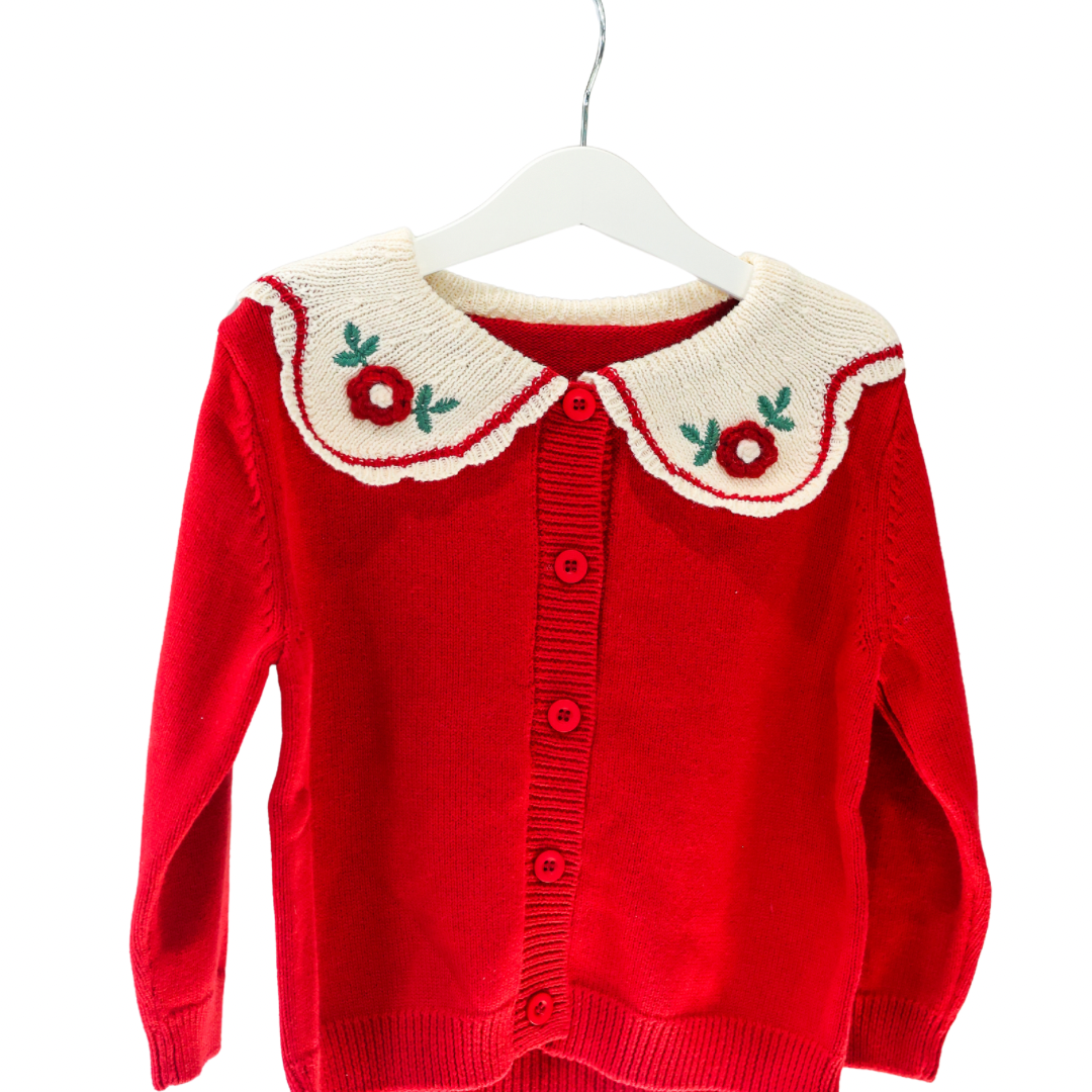 Flower Lapel Cardigan