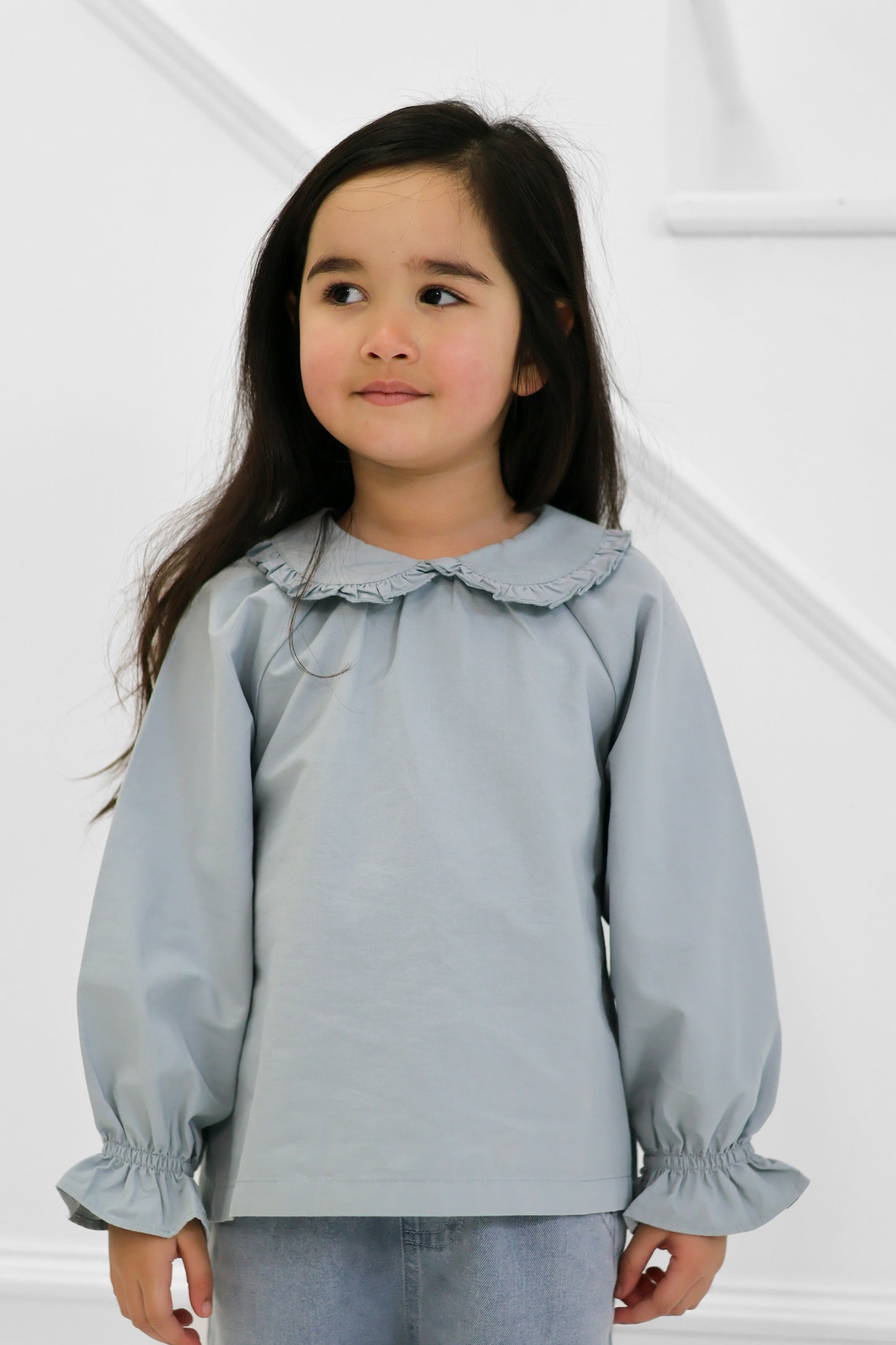 Frill Collar Blouse /Duck Egg Blue