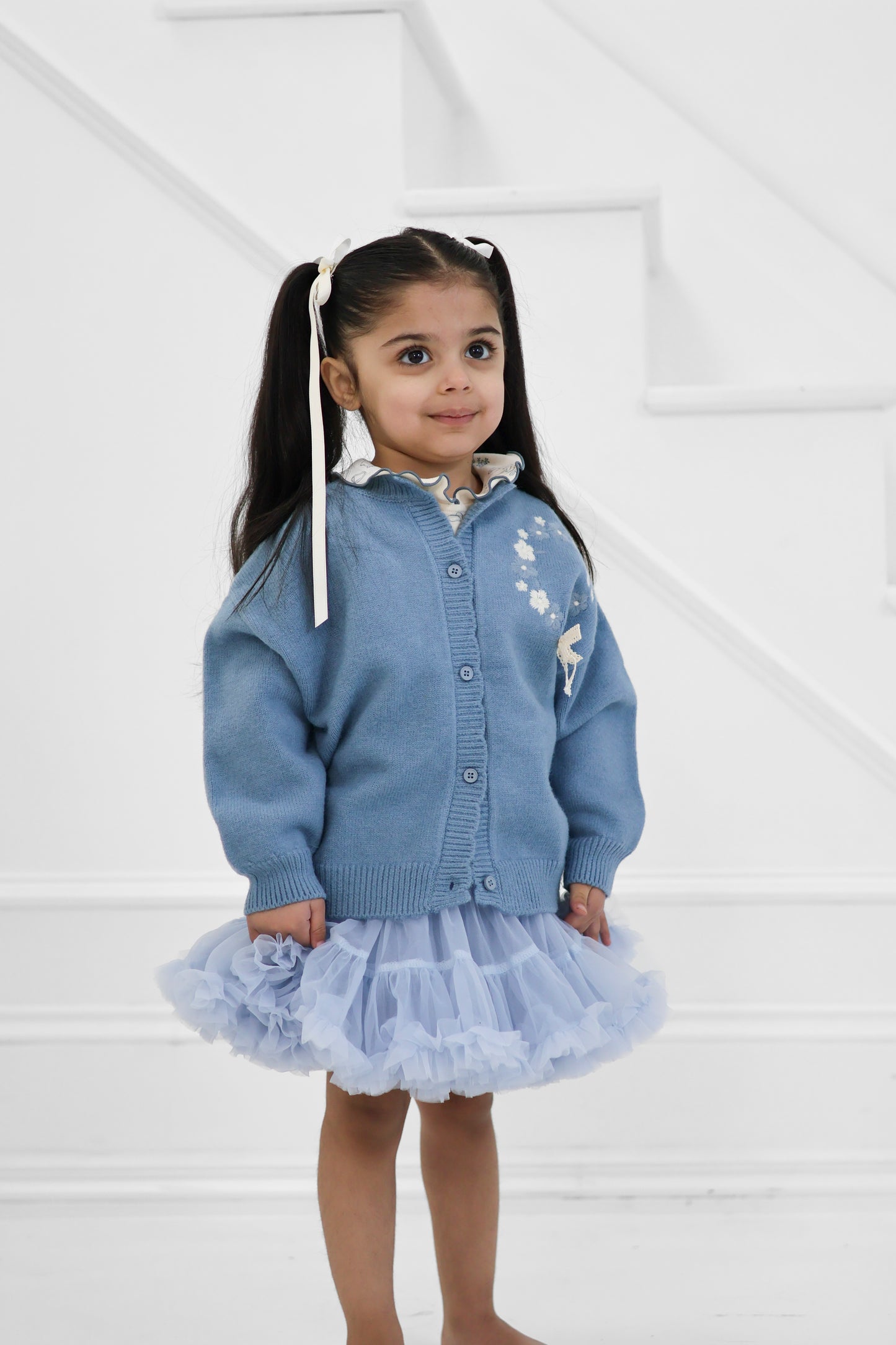 Powder Blue Layered Tulle Skirt