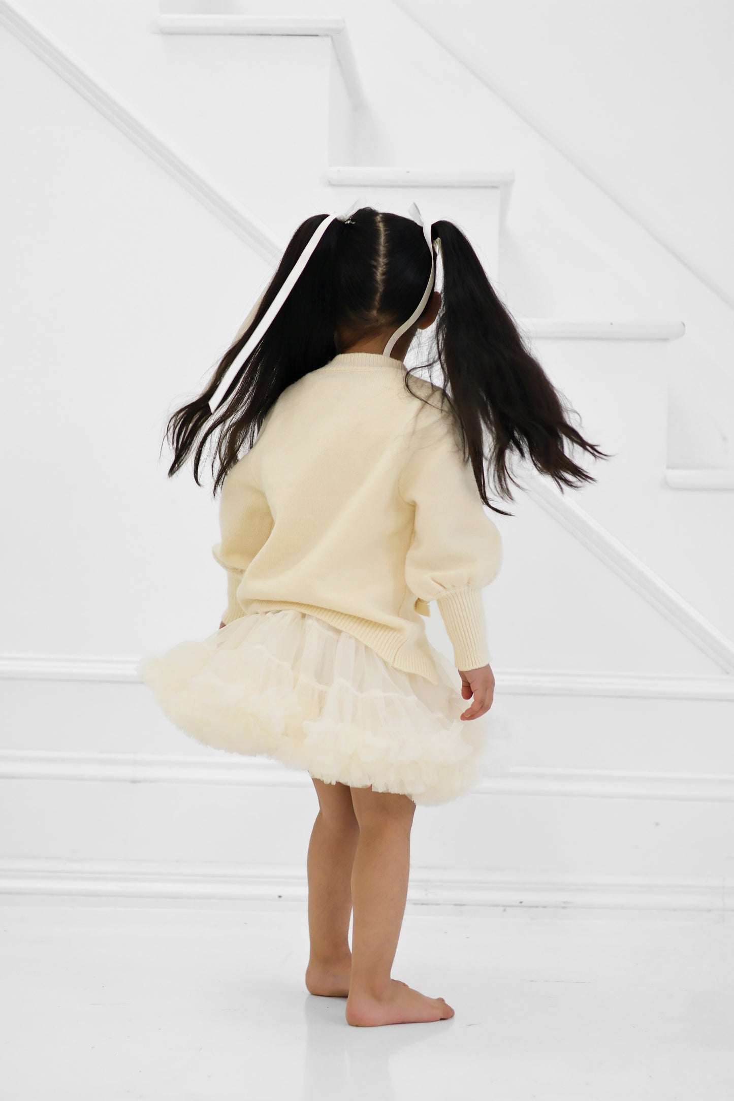 Cream Layered Tulle Skirt