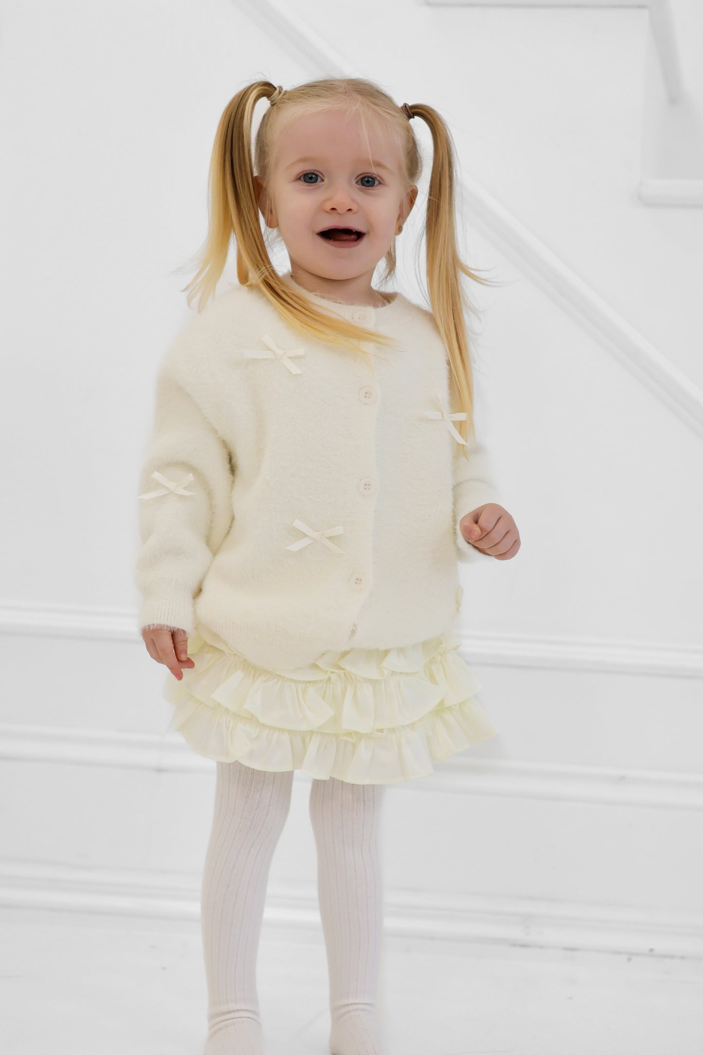 White Bow Cardigan