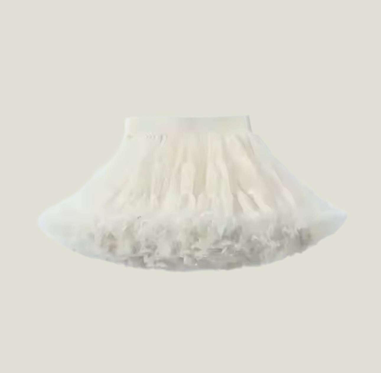 Cream Layered Tulle Skirt