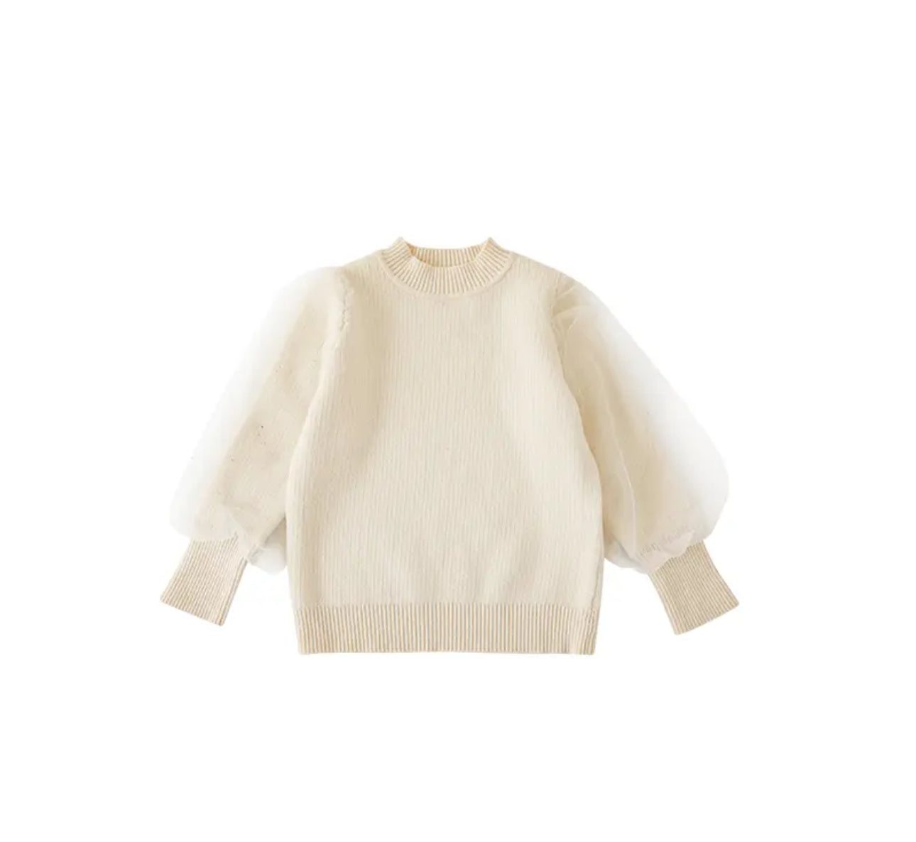 Tule Sleeve Knitted Jumper