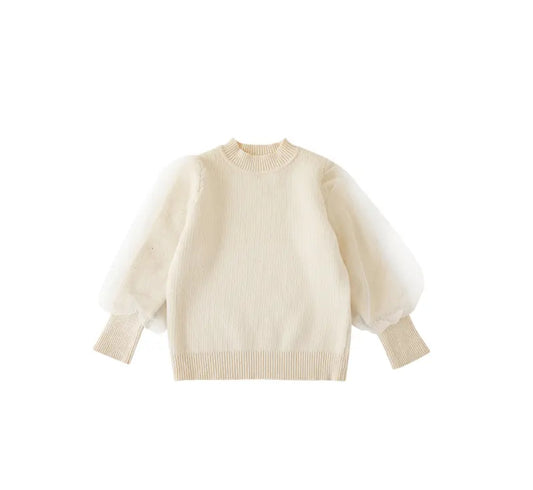 Tule Sleeve Knitted Jumper