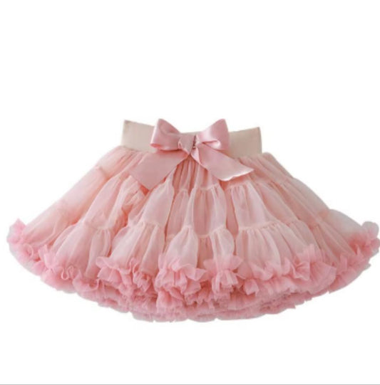 Pink Layered Tulle Skirt