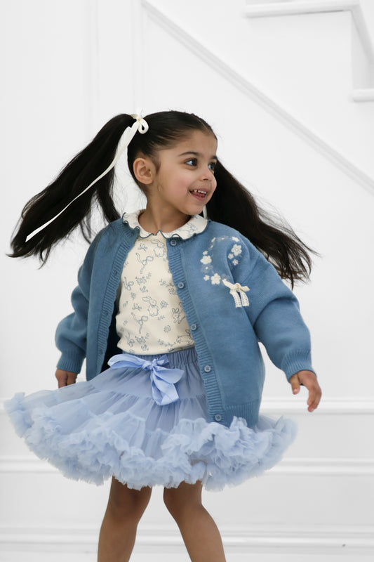 Powder Blue Layered Tulle Skirt