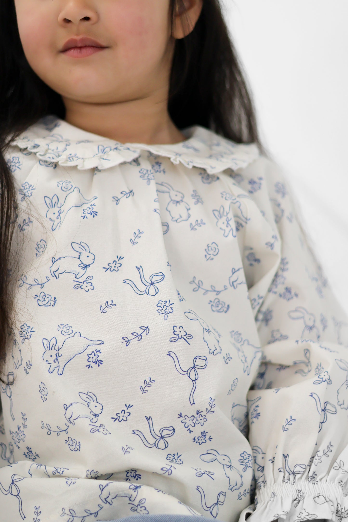 Frill Collar Blouse/Bunny Print