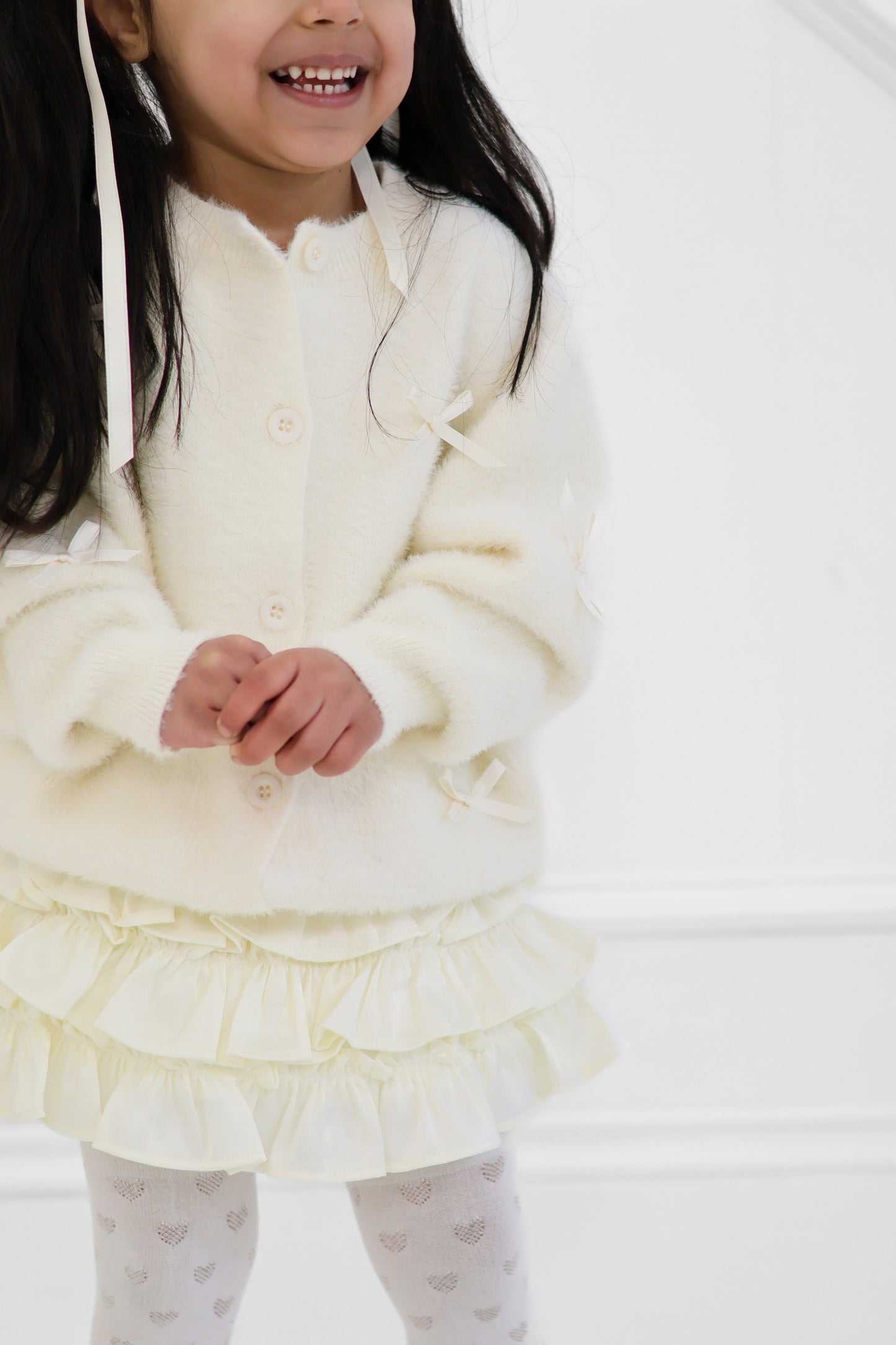 White Bow Cardigan